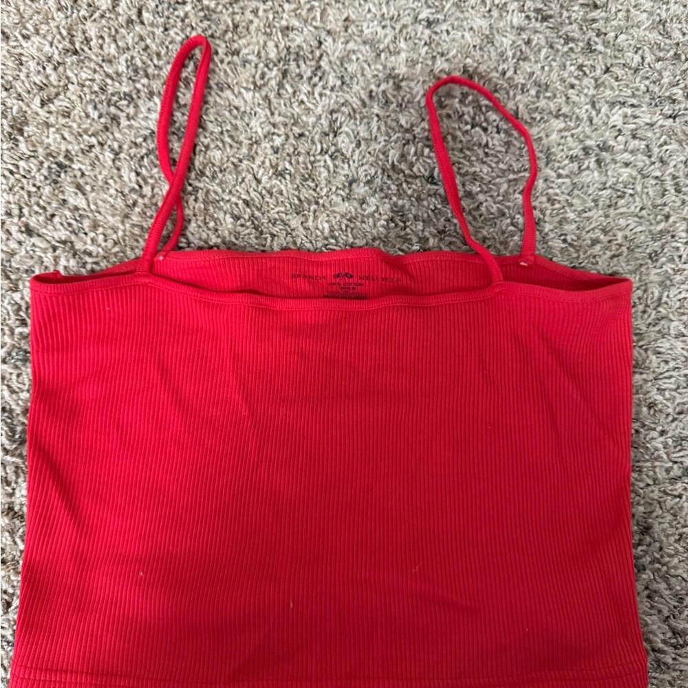 Brandy Melville Red Ribbed Tank